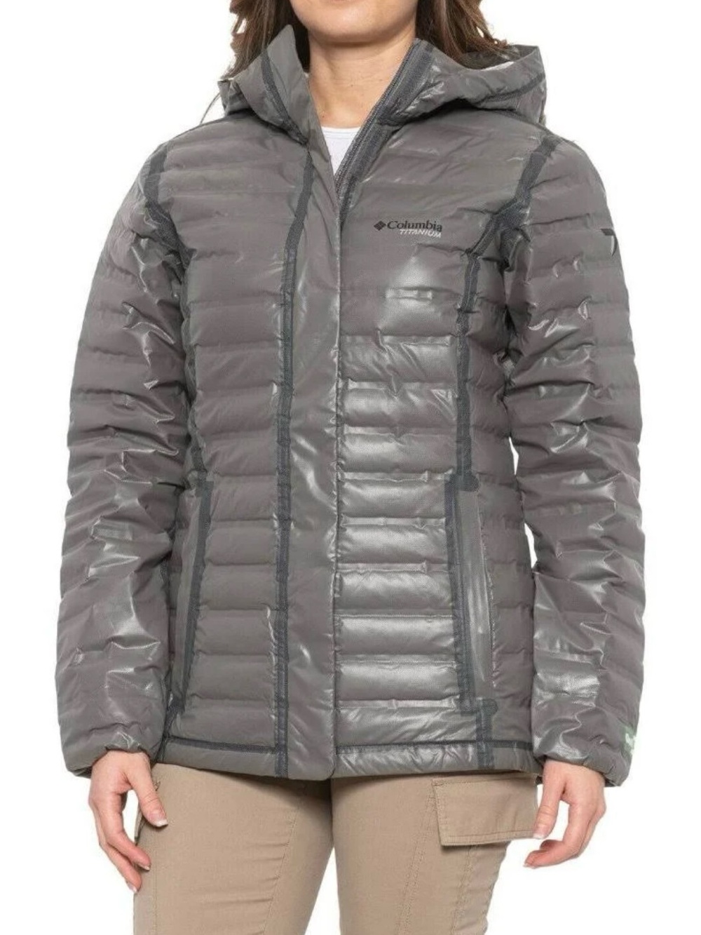 Columbia Titanium OutDry Ex Gold Down Hooded Jacket Gray Women’s Waterproof